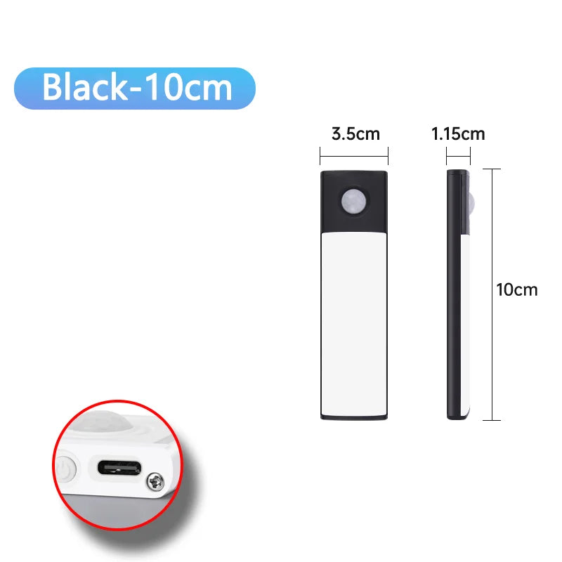 Pzsunly Rechargeable Motion Sensor LED Cabinet Light – Dimmable Wireless Under-Cabinet Lamp