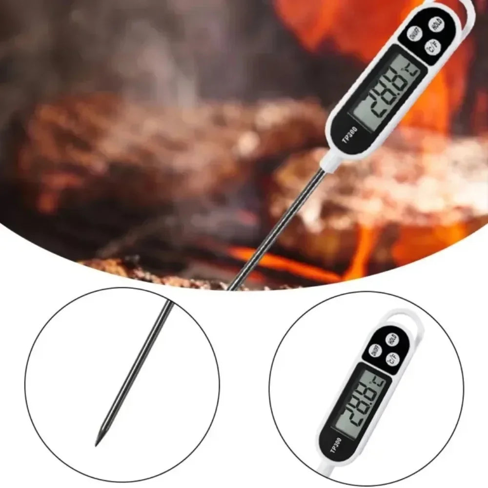 TP300 Digital Food Thermometer – Stainless Steel Probe for Meat, Water, Oil & Baking