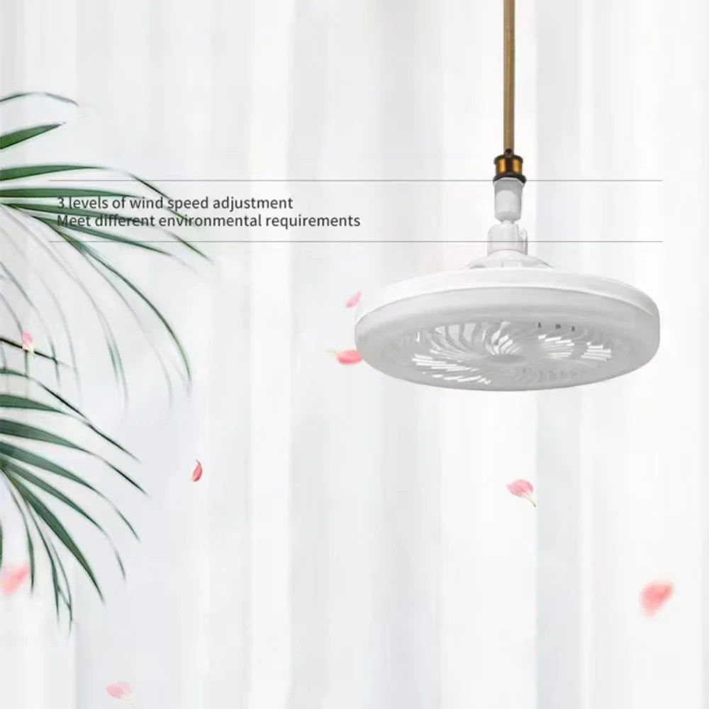 # 3-in-1 Rotatable Ceiling Fan with Light – Remote Control, E27 Bulb Base & Adjustable Design