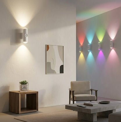 Double-Head RGB Motion Sensor LED Night Light – Rechargeable Magnetic Wall Lamp