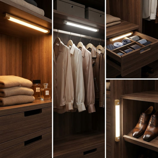 Ultra-Thin Rechargeable Motion Sensor LED Light – Wireless Cabinet & Wardrobe Lamp