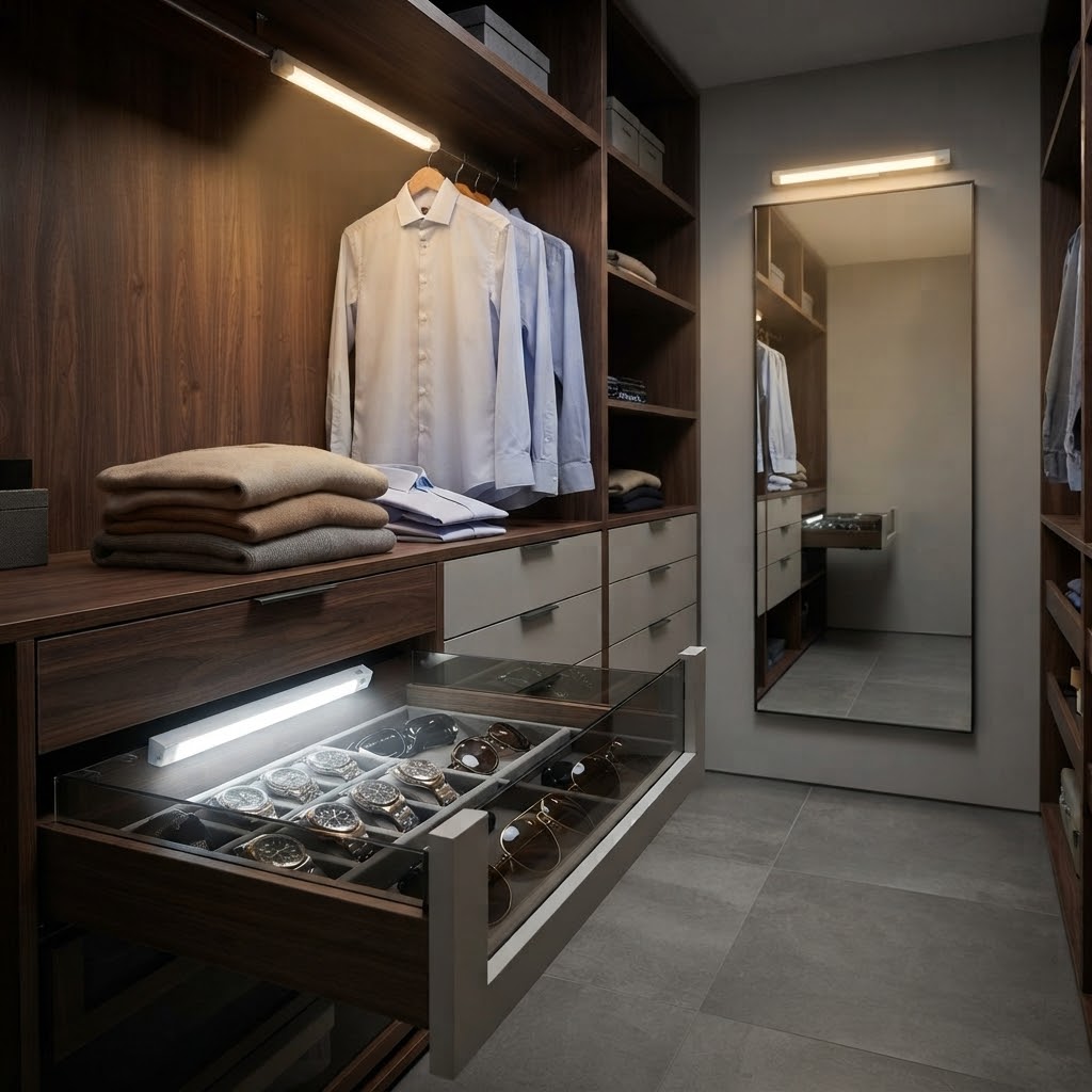 Rechargeable Motion Sensor LED Light – Type-C Cabinet, Wardrobe & Stairway Light