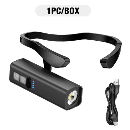 Rechargeable Ear Clip LED Headlamp – Waterproof Headlight for Fishing, Hiking, Running & Cycling