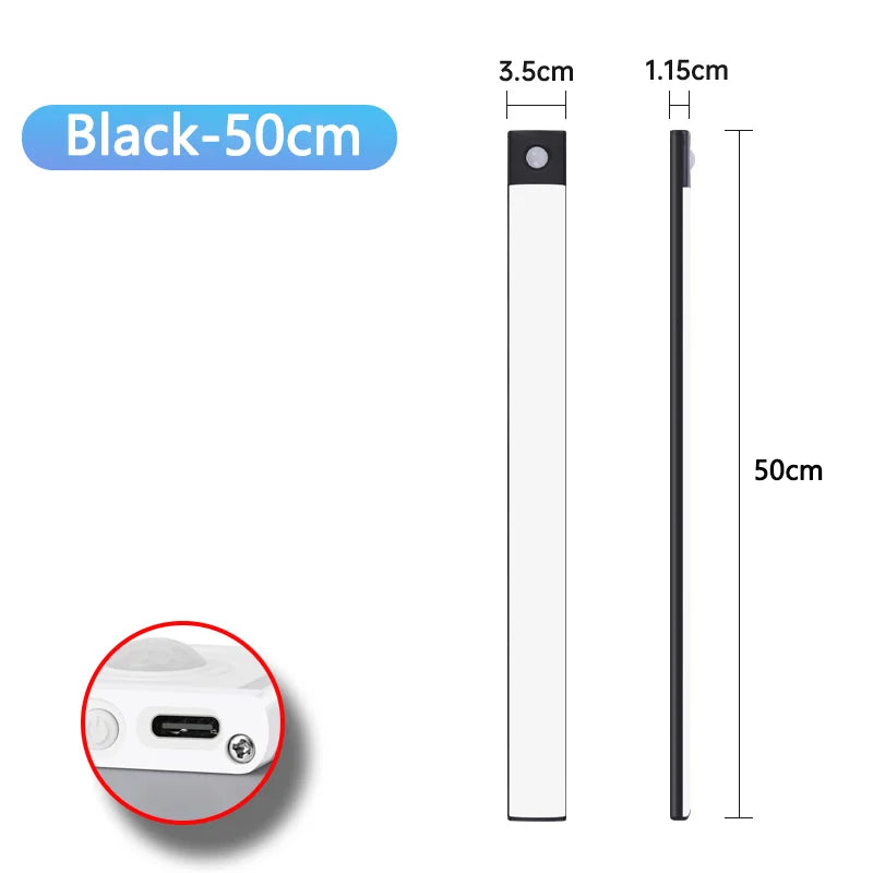 Pzsunly Rechargeable Motion Sensor LED Cabinet Light – Dimmable Wireless Under-Cabinet Lamp
