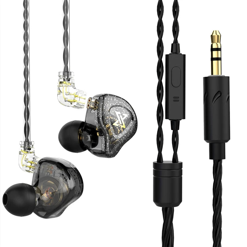 QKZ AK3 FiLe Wired Earphones – In-Ear HiFi Headphones with Microphone