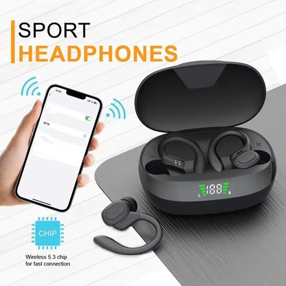 Wireless Bluetooth 5.3 Earbuds – ANC Stereo Earphones with Microphone, LED Display & IPX6 Water Resistance