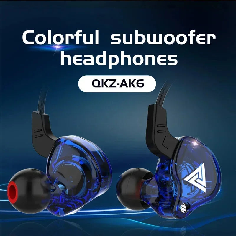 QKZ AK6 Wired Earphones – In-Ear Stereo Headphones with Dynamic Drivers & Microphone