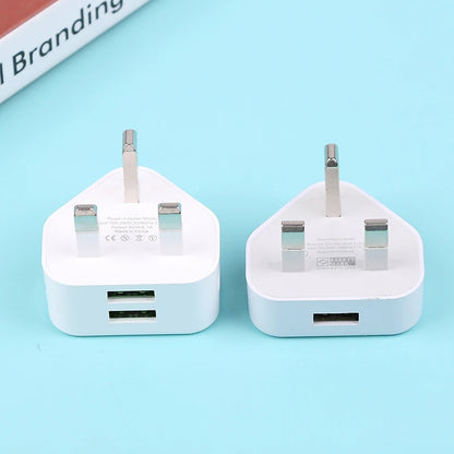 UK 3-Pin USB Wall Charger – Universal Plug Adapter with 1 or 2 USB Ports