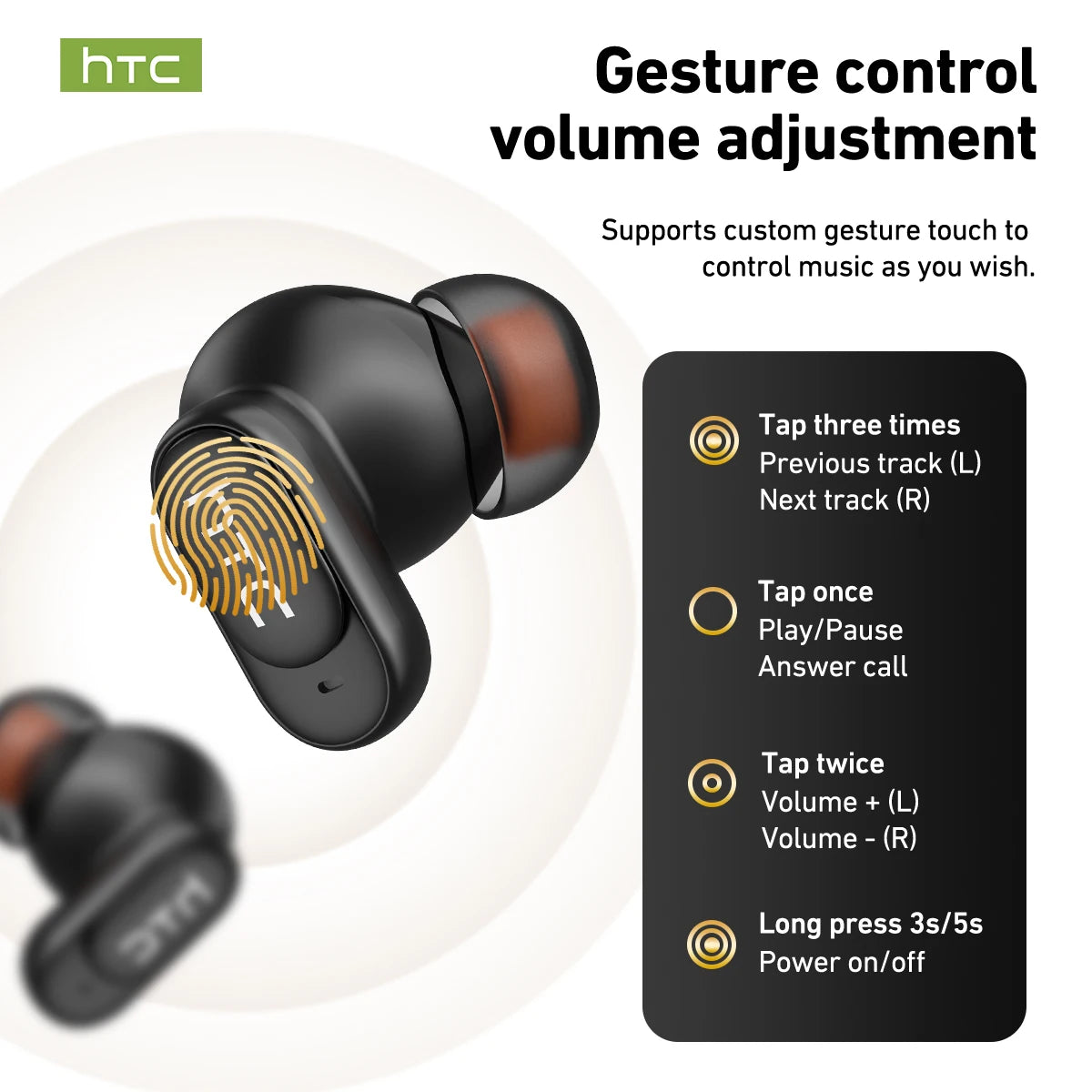 HTC NE79 TWS Bluetooth 6.0 Earbuds – AI Translation, ENC Noise Reduction & LED Display
