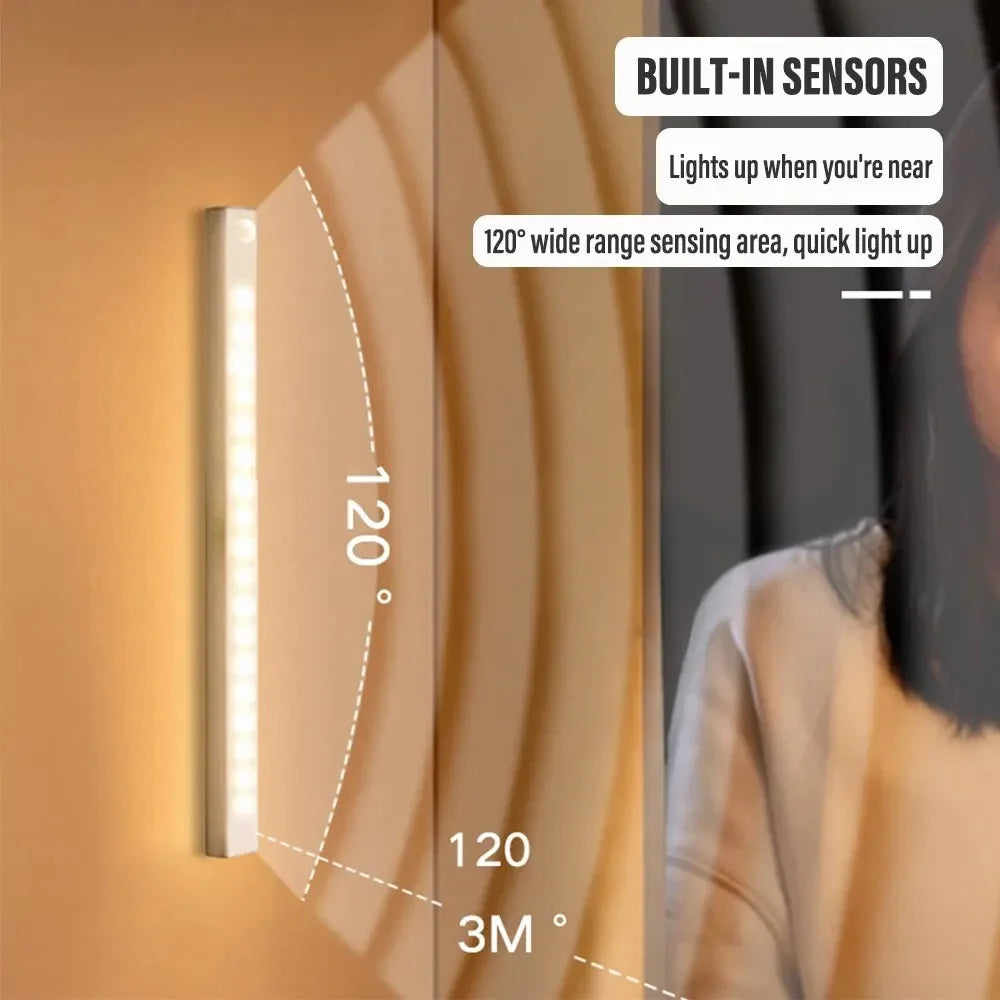 Pzsunly Rechargeable Motion Sensor Light – Type-C LED Cabinet & Wardrobe Light