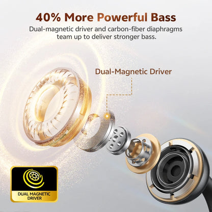 QCY Crossky C50 Clip-On Open-Ear Earbuds – Bluetooth 6.0 Wireless Headphones with AI Call Noise Reduction