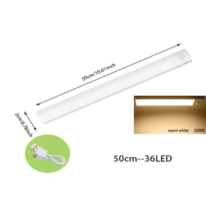 PIR Motion Sensor LED Under Cabinet Lamp – Dimmable Rechargeable Night Light
