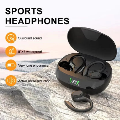 Wireless Bluetooth 5.3 Earbuds – ANC Stereo Earphones with Microphone, LED Display & IPX6 Water Resistance