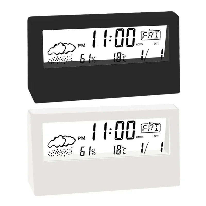 Smart LCD Desktop Alarm Clock – Digital Calendar, Temperature & Humidity Display