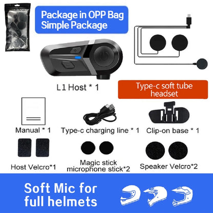 Bluetooth 5.3 Motorcycle Helmet Headset – Wireless Hands-Free Communication & Music Speaker