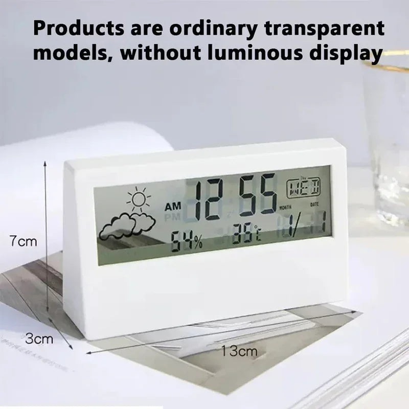 Smart LCD Desktop Alarm Clock – Digital Calendar, Temperature & Humidity Display