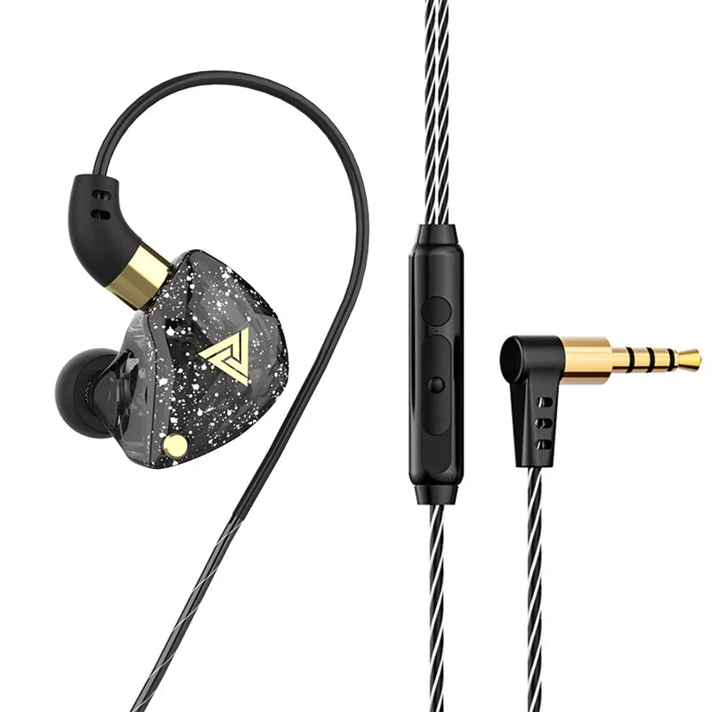 QKZ AK3 FiLe Wired Earphones – HiFi In-Ear Headphones with Microphone