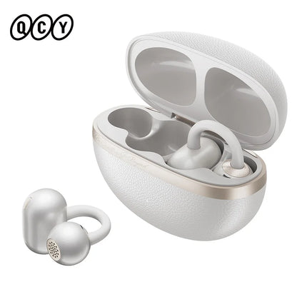 QCY Crossky C50 Clip-On Open-Ear Earbuds – Bluetooth 6.0 Wireless Headphones with AI Call Noise Reduction