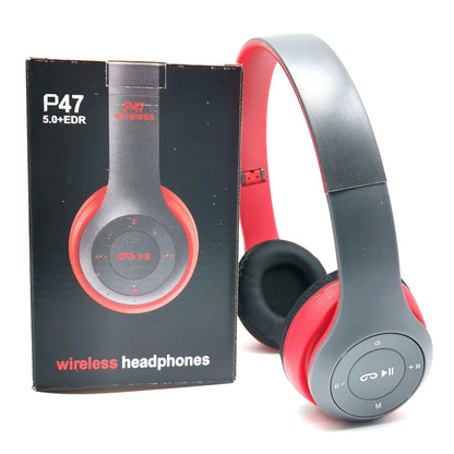 P47 Bluetooth 5.0 Wireless Headphones – Foldable Hi-Fi Stereo Headset with Microphone