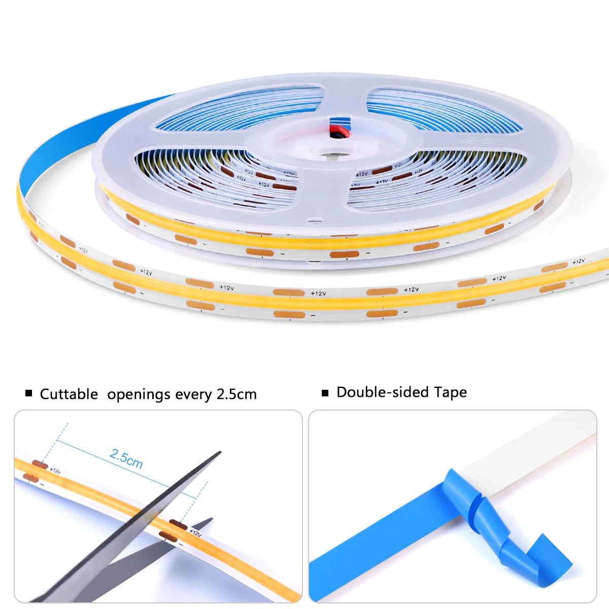 Dimmable LED Cabinet Light – COB Strip with Touch & Motion Sensor Switch