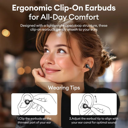 Lenovo RS119 Pro Open-Ear Ear Clip Earbuds – Bluetooth 6.0 Wireless Sports Headphones with Touch Controls