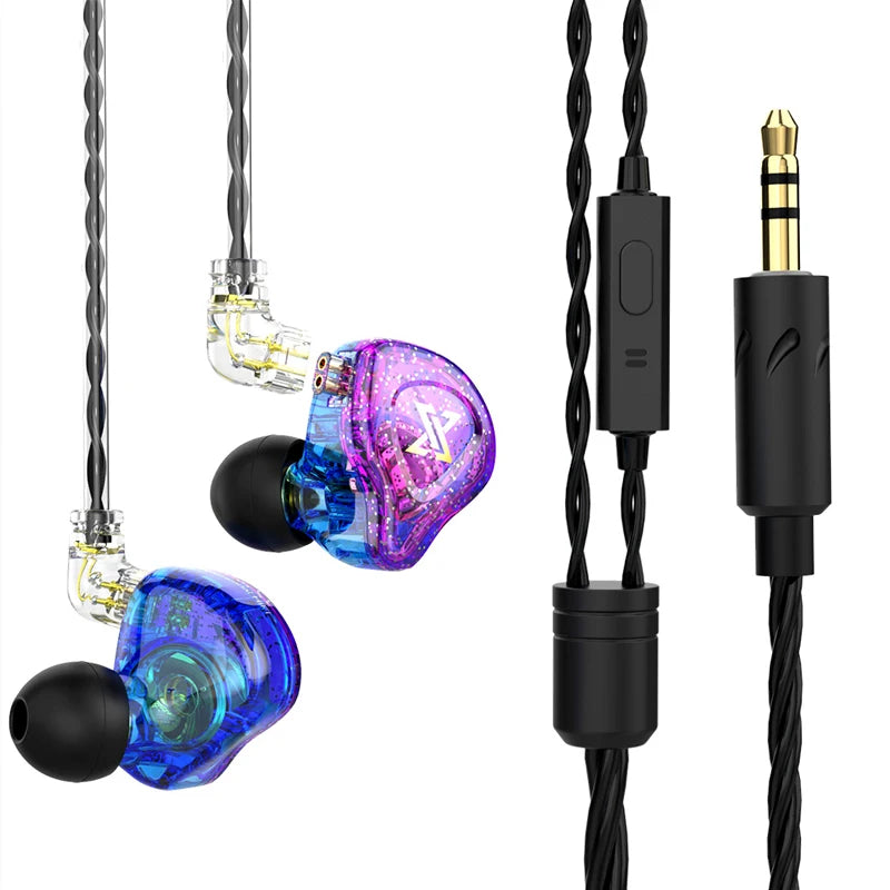 QKZ AK3 FiLe Wired Earphones – In-Ear HiFi Headphones with Microphone