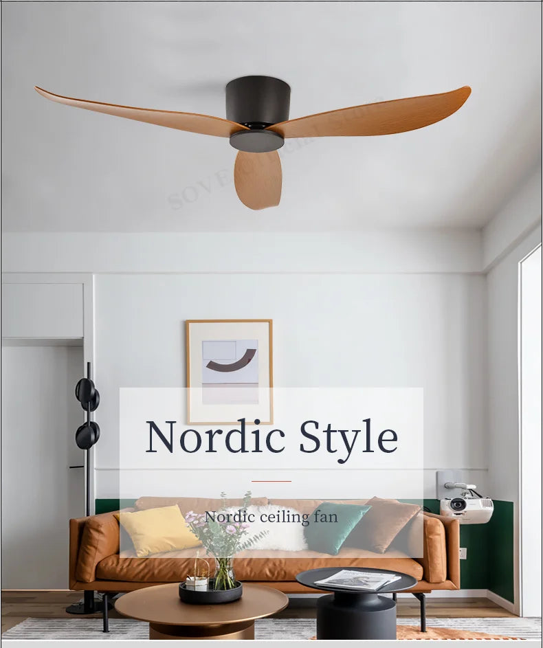 Low-Profile Modern BLDC Ceiling Fan – Remote-Controlled Ventilation Fan for Home