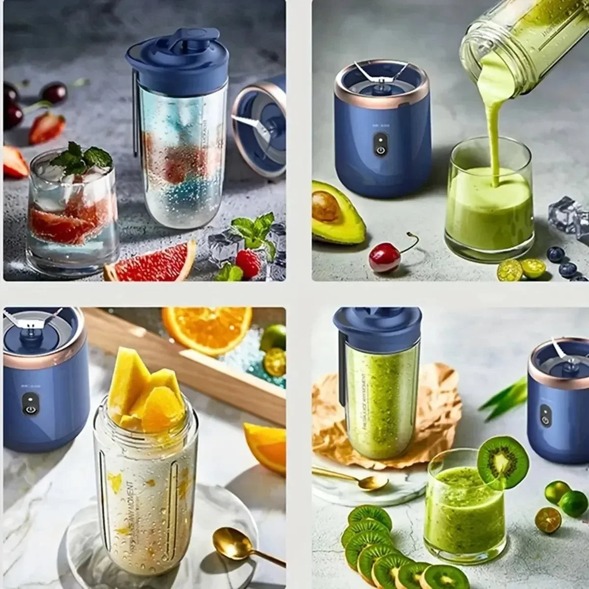 GIOIO 400ml Portable USB Blender – Mini Electric Juicer Cup for Smoothies, Milkshakes & Travel