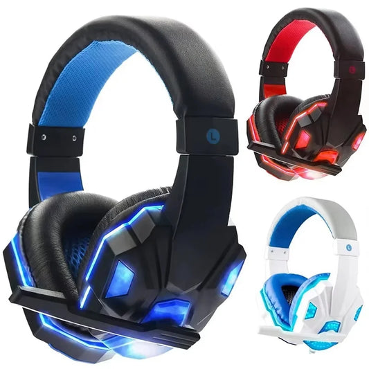 3.5mm Wired Gaming Headset – Stereo Bass Headphones with Adjustable Microphone