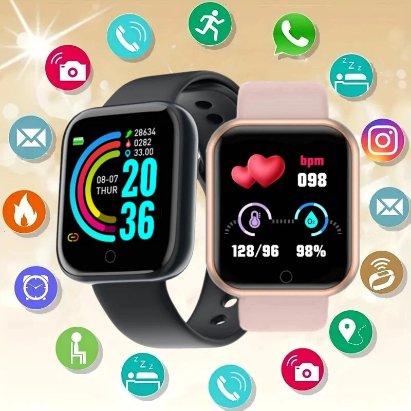 Y68 D20 Smartwatch – Fitness Activity Tracker with Step & Sleep Monitoring, Music Control & Alarm