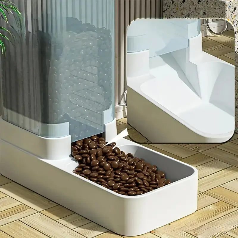 Automatic Dog Feeder & Water Dispenser – Gravity-Fed Food & Water Bowl Set