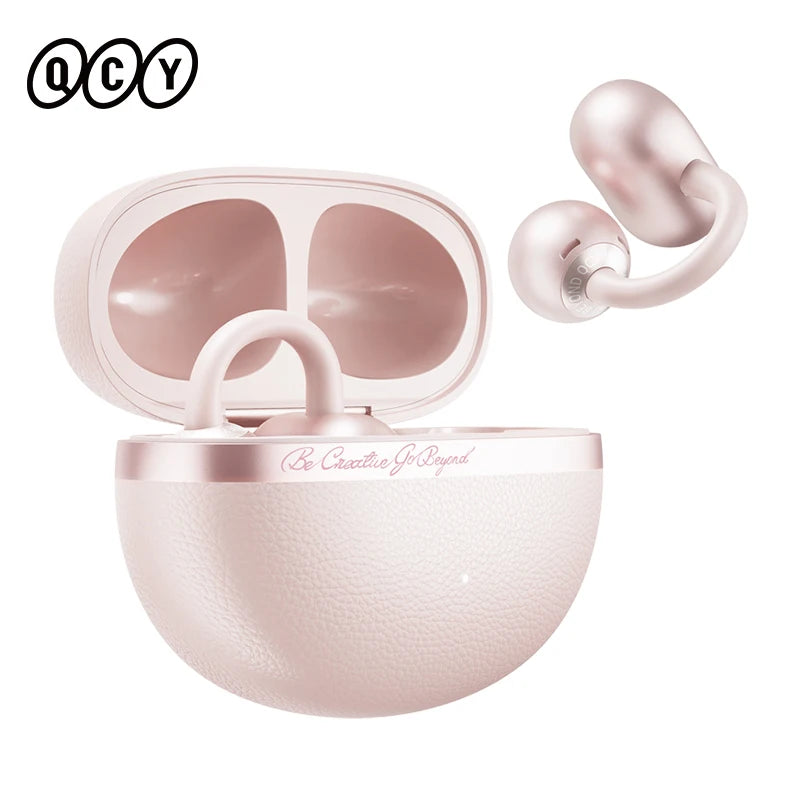 QCY Crossky C50 Clip-On Open-Ear Earbuds – Bluetooth 6.0 Wireless Headphones with AI Call Noise Reduction