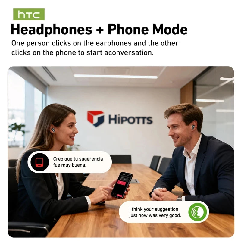 HTC NE79 Real-Time Translation Earbuds – Bluetooth Wireless Earphones with AI Call Noise Reduction & LED Display