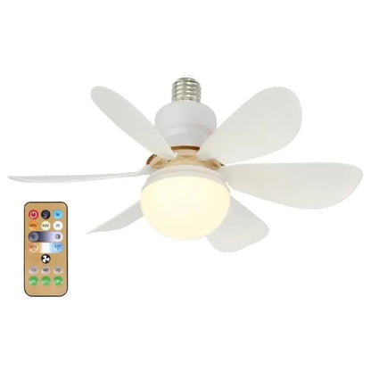 40W LED Ceiling Fan Light – Dimmable E27 Fixture with Remote Control, 85–265V