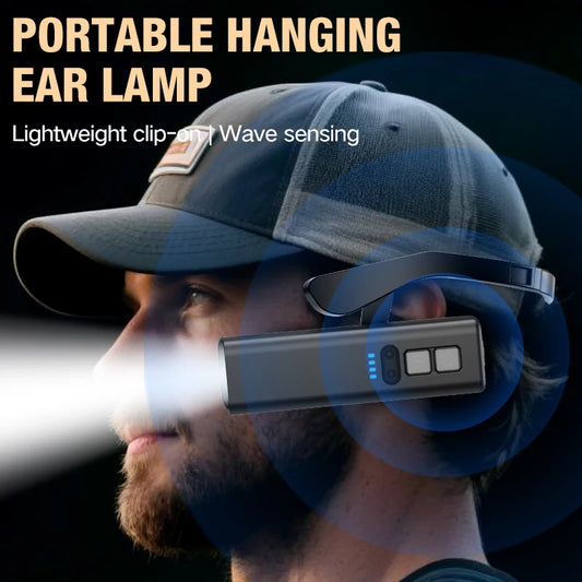 Rechargeable Ear Clip LED Headlamp – Waterproof Headlight for Fishing, Hiking, Running & Cycling