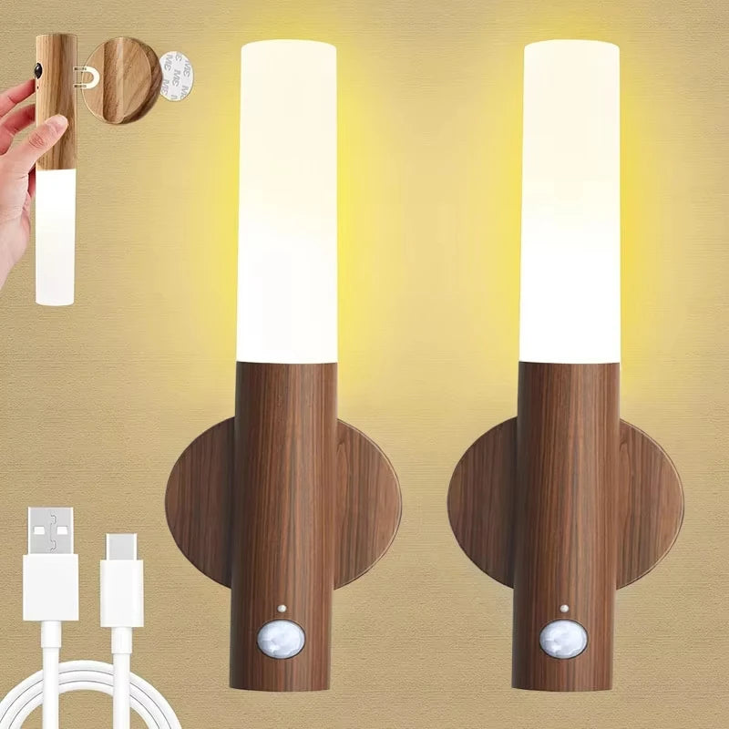 Rechargeable Magnetic Motion Sensor LED Night Light – Portable Wall Lamp for Hallway & Bedroom