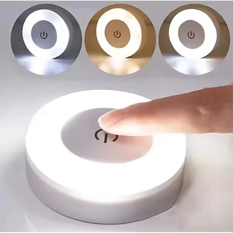 Rechargeable Touch Sensor LED Night Light – 3-Color Dimmable Magnetic Lamp