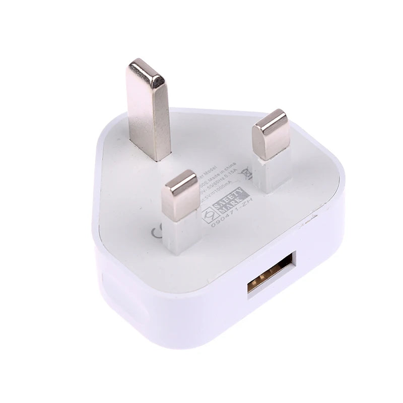 UK 3-Pin USB Wall Charger – Universal Plug Adapter with 1 or 2 USB Ports