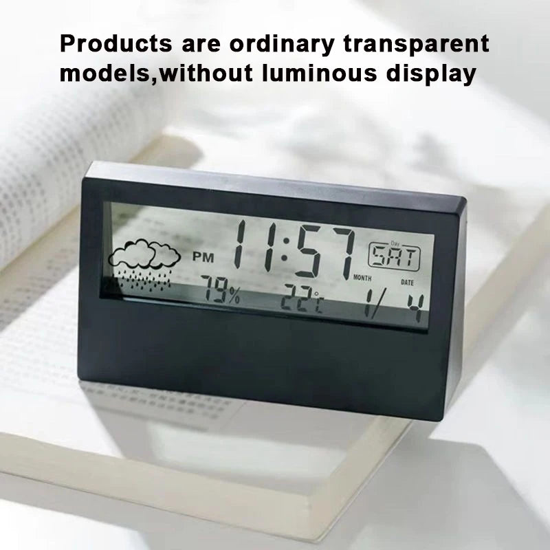 Smart LCD Desktop Alarm Clock – Digital Calendar, Temperature & Humidity Display