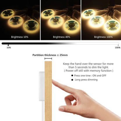 Dimmable LED Cabinet Light – COB Strip with Touch & Motion Sensor Switch