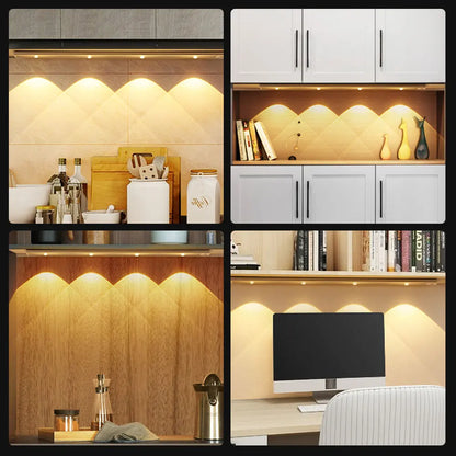 Ultra-Thin Rechargeable Motion Sensor LED Light – Wireless Cabinet & Wardrobe Lamp
