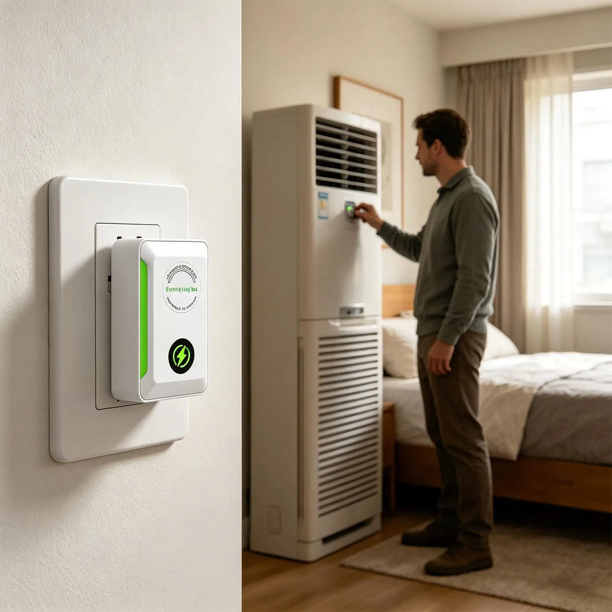 Smart Energy Saver Plug – Voltage Surge Protector & Temperature Control Outlet