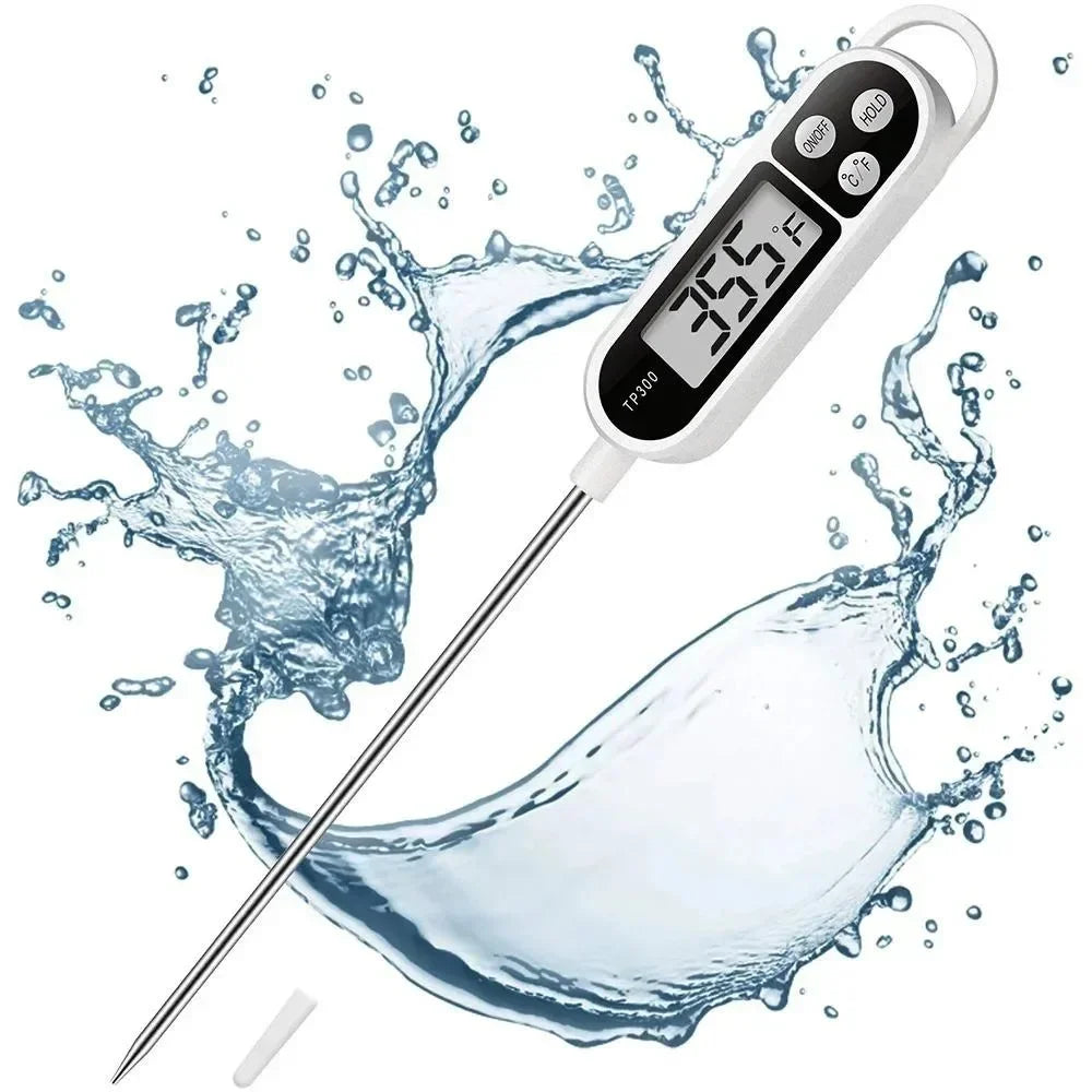 TP300 Digital Food Thermometer – Stainless Steel Probe for Meat, Water, Oil & Baking