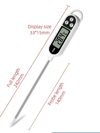 Stainless Steel Probe Food Thermometer – Digital Pen-Style Kitchen Thermometer for Cooking, Milk & Baking