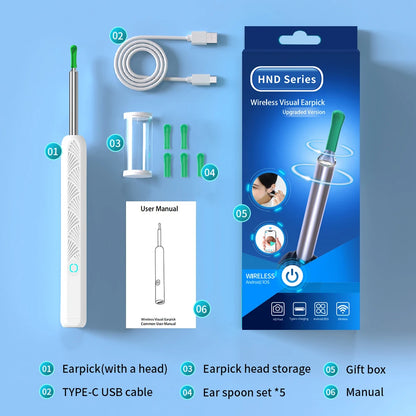 Wireless Ear Wax Cleaner with HD Camera – LED Otoscope & Ear Cleaning Tool