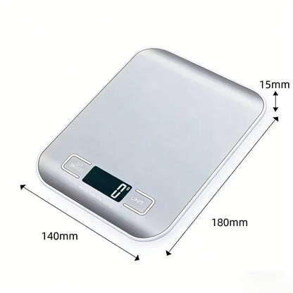 Digital Kitchen Scale – 5kg/10kg Capacity with 1g Precision & Stainless Steel Platform