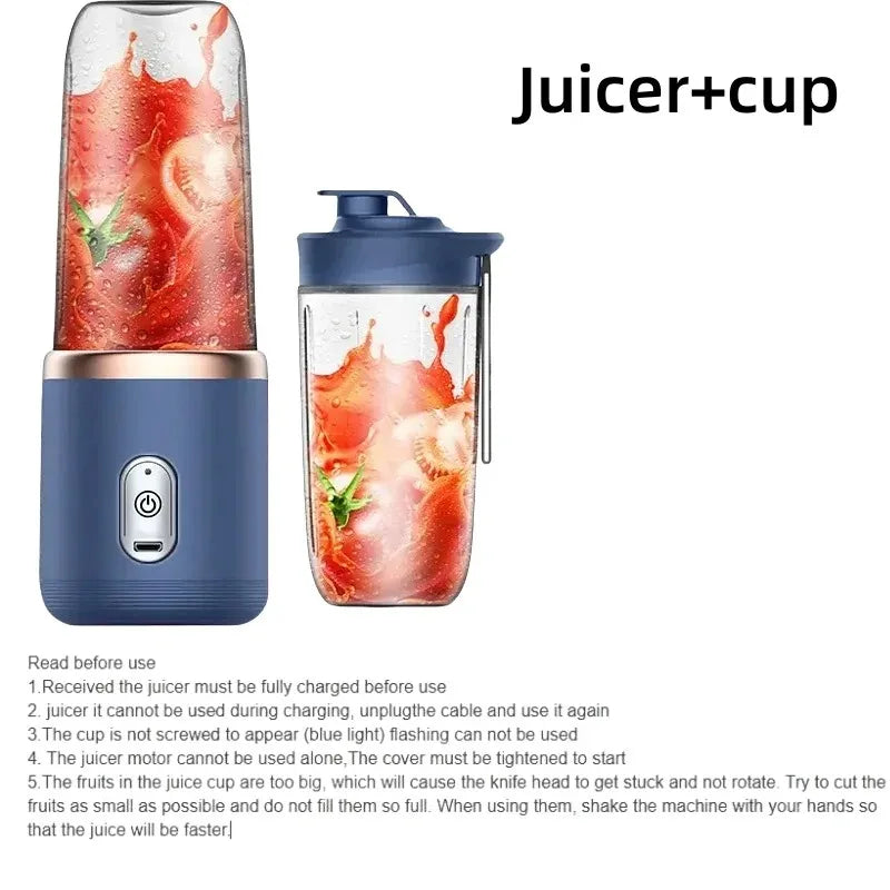 GIOIO 400ml Portable USB Blender – Mini Electric Juicer Cup for Smoothies, Milkshakes & Travel
