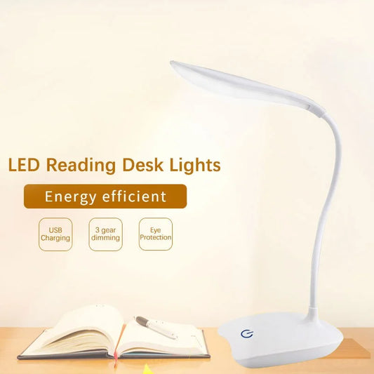 LED Desktop Desk Lamp – USB-Powered Reading Light for Bedroom, Study & Bedside
