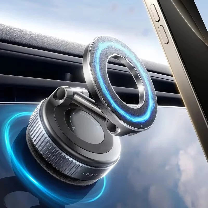 Upgraded Magnetic Vacuum Car Phone Holder – Foldable Multi-Angle Mount for Navigation