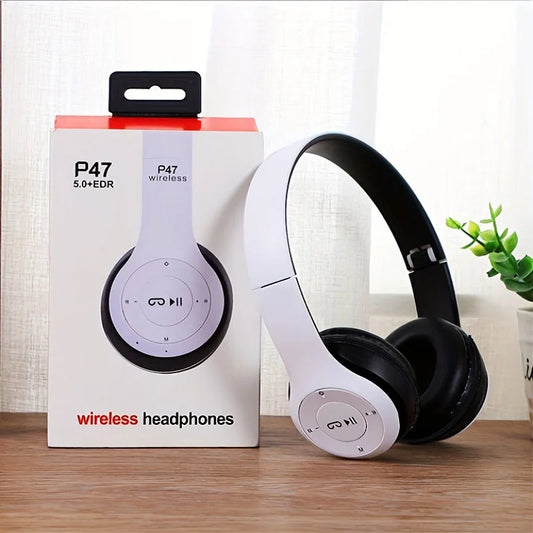 P47 Bluetooth 5.0 Wireless Headphones – Foldable Hi-Fi Stereo Headset with Microphone